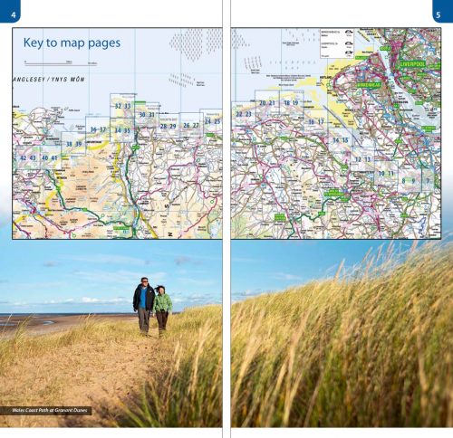 Large scale Ordnance Survey mapping of the Wales Coast Path - North Wales Coast - overview map - Chester to Bangor