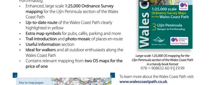 Large scale Ordnance Survey 1:25,000 map book for the Llyn Peninsula section of the Wales Coast Path.