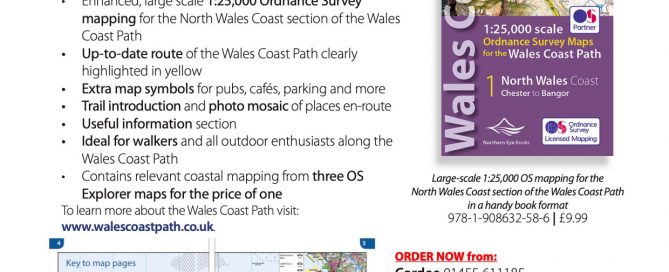 North Wales Coast large-scale Ordnance Survey OS mapping atlas - Chester to Bangor section of the Wales Coast Path