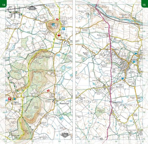 Sandstone Trail map, Cheshire - Ordnance Survey 1:25,000 mapping