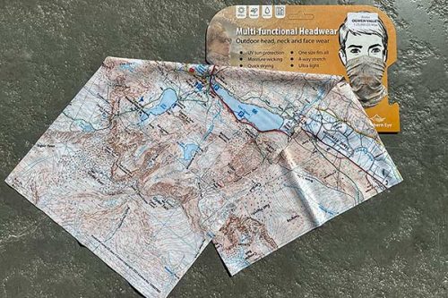 Ogwen Valley, Snowdonia OS 1:25,000 map, snood, buff, neck tube, neck gaiter, scarf