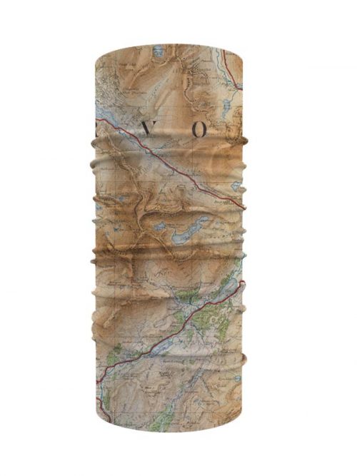 Snowdon historic hand coloured map snood neck tube scarf