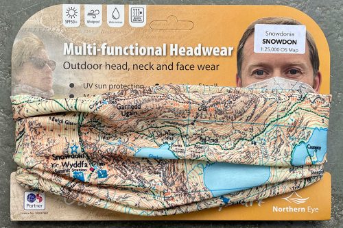 Snowdon snood/neck gaiter/neck warmer/bandana - modern OS 1:25,000 mapping