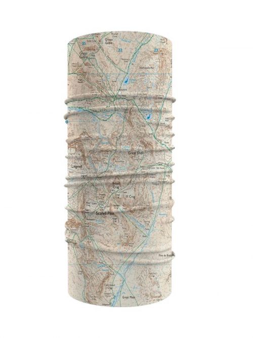 Scafell Pike Ordnance Survey map 1:25k snood neck tube scarf